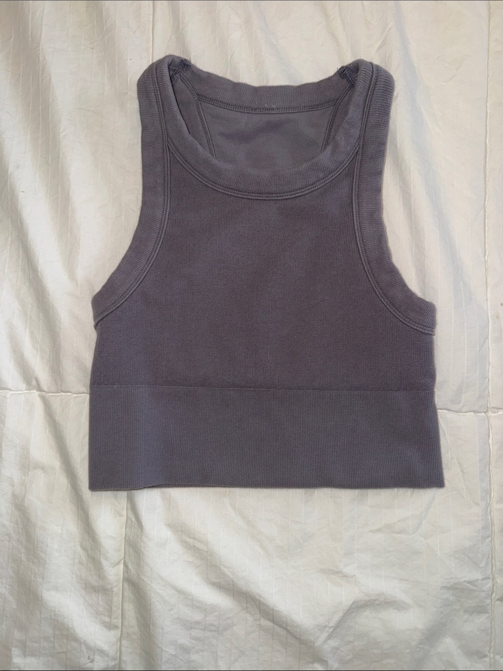 ALO Yoga Ribbed Cropped Tank - Charcoal
